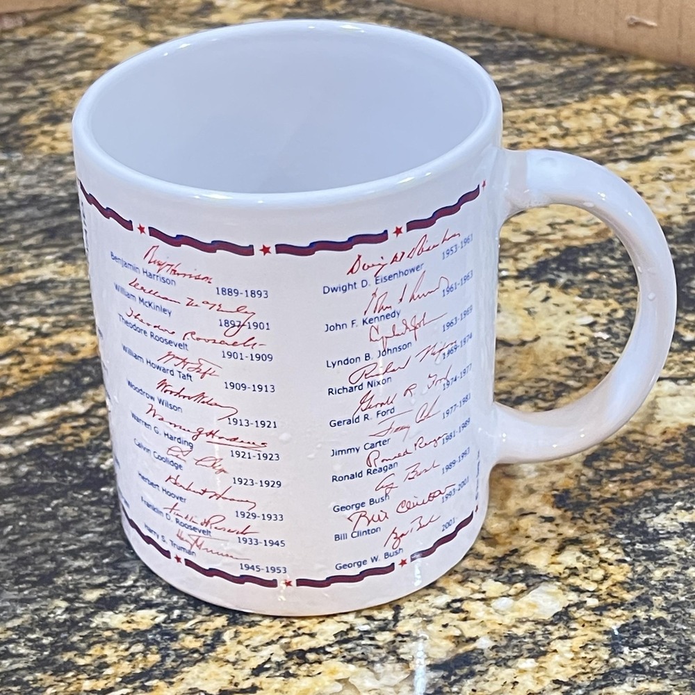 Presidents of the United States Coffee Mug Ceramic Cup Signatures Great Seal USA